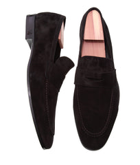 Where To Buy in Toronto or Online Formal Finest Italian Penny Loafer Shoes in Black Suede Leather