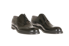Finest Bespoke Luxury Italian Man Black Brogue Shoes