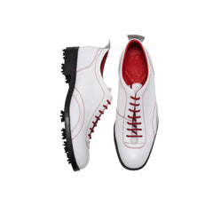 Verona White Calfskin Golf Shoes