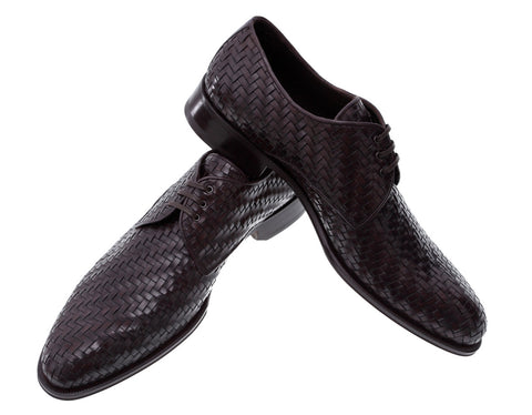 Trento Woven Calfskin Derby Shoes