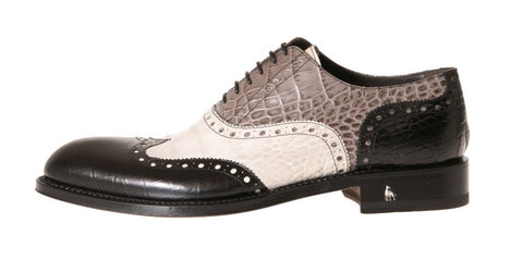 Norvegia Alligator-Embossed Oxford Shoes