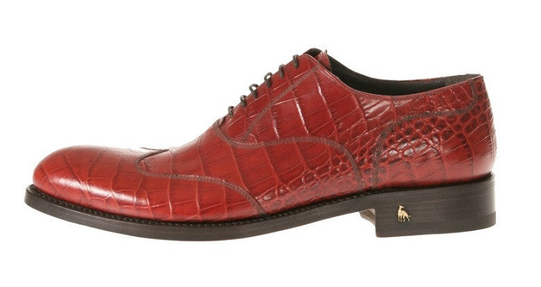 Alligator Red Men's Italian Shoes
