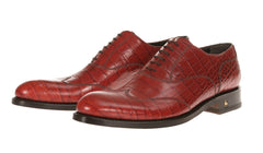 Luxury Alligator Red Men's Italian Shoes