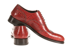 Custom Finest Alligator Red Men's Italian Shoes to Buy Online