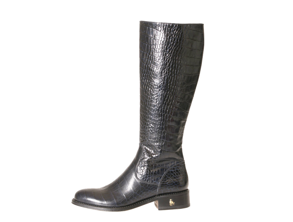 Vittoria Navy Alligator Riding Boot