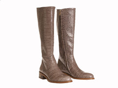 Vittoria Grey Alligator Riding Boot