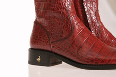 Vittoria Red Alligator Riding Boots