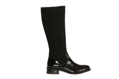 Vittoria Black Suede Patent Riding Boot