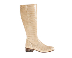 Vittoria Beige Alligator Riding Boot