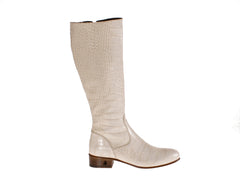 Vittoria White Alligator Riding Boot