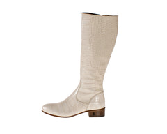 Vittoria White Alligator Riding Boot