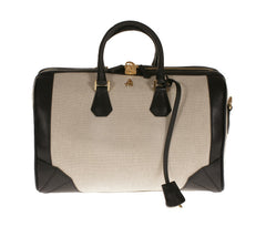 Brenna Black Canvas Satchel Last Call