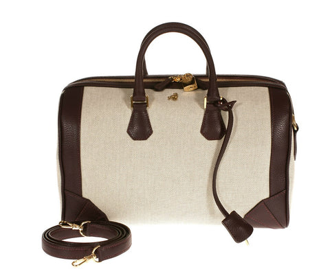 Brenna Burgundy Canvas Satchel