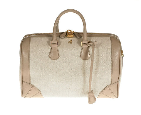 Brenna Grey Canvas Satchel