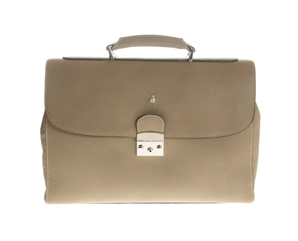 Briefcase Grey Calfskin