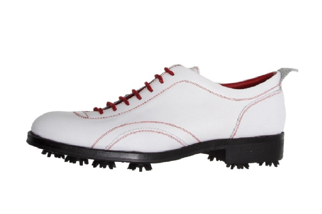 Verona White Calfskin Golf Shoes