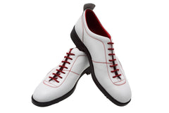 Verona White Calfskin Golf Shoes