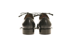 Calfskin Toronto Bespoke Shoe in Silk and Velvet Black Detail