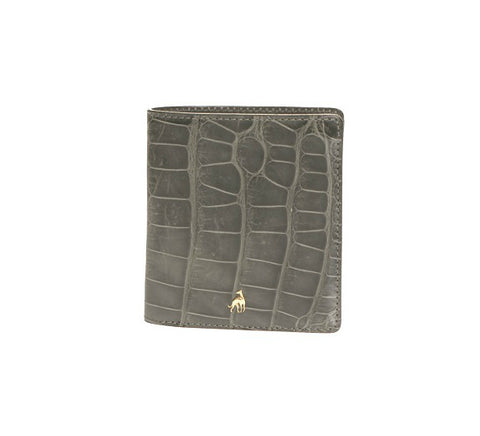 Small Wallet Grey Alligator Leather