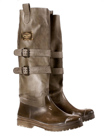 Woman Leather Rain Boots Brown LAST CALL | US size 11